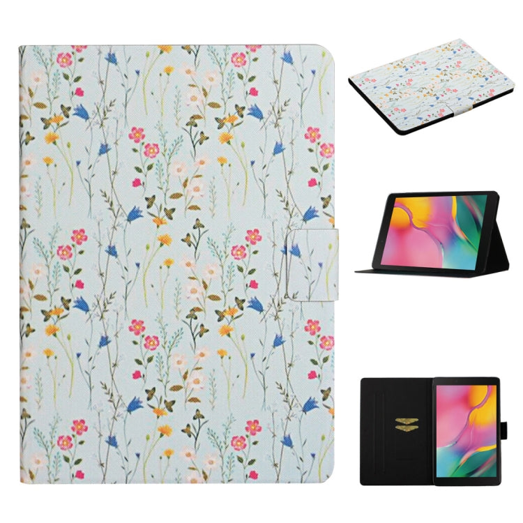 Flower Pattern Horizontal Flip Leather Case with Card Slots & Holder, For Huawei MediaPad M5 lite 10.1, For Huawei MediaPad T5, For Lenovo Tab M10, For Lenovo Tab M10 Plus, For Samsung Galaxy Tab A 8.0 2019, For Samsung Galaxy Tab A 10.1 (2019)        ...