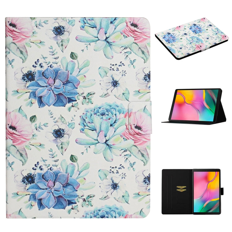 Flower Pattern Horizontal Flip Leather Case with Card Slots & Holder, For Huawei MediaPad M5 lite 10.1, For Huawei MediaPad T5, For Lenovo Tab M10, For Lenovo Tab M10 Plus, For Samsung Galaxy Tab A 8.0 2019, For Samsung Galaxy Tab A 10.1 (2019)        ...