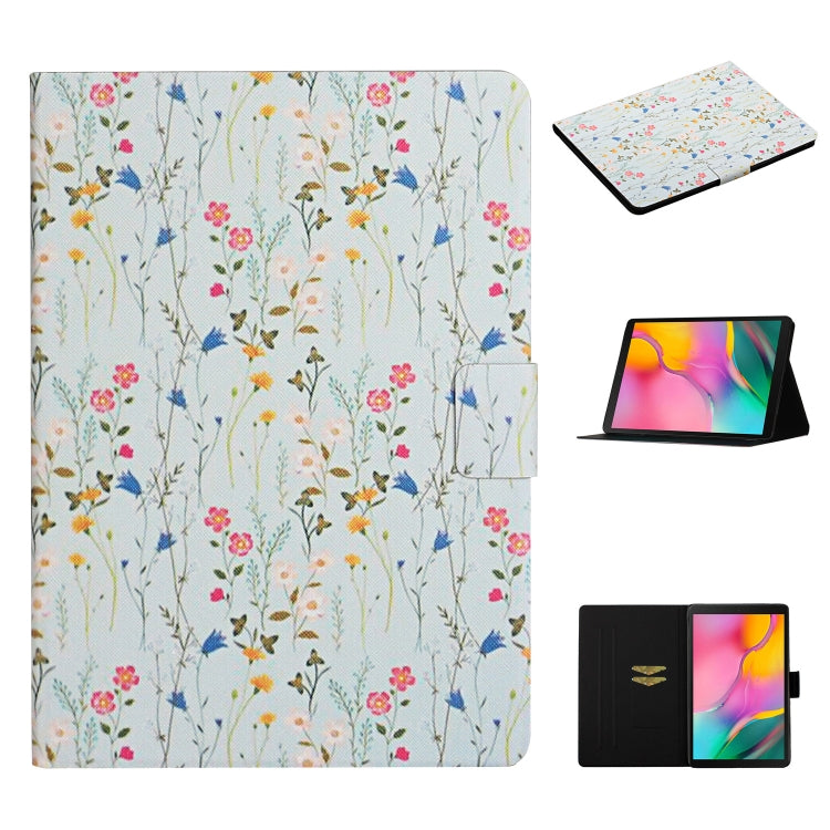 Flower Pattern Horizontal Flip Leather Case with Card Slots & Holder, For Huawei MediaPad M5 lite 10.1, For Huawei MediaPad T5, For Lenovo Tab M10, For Lenovo Tab M10 Plus, For Samsung Galaxy Tab A 8.0 2019, For Samsung Galaxy Tab A 10.1 (2019)        ...