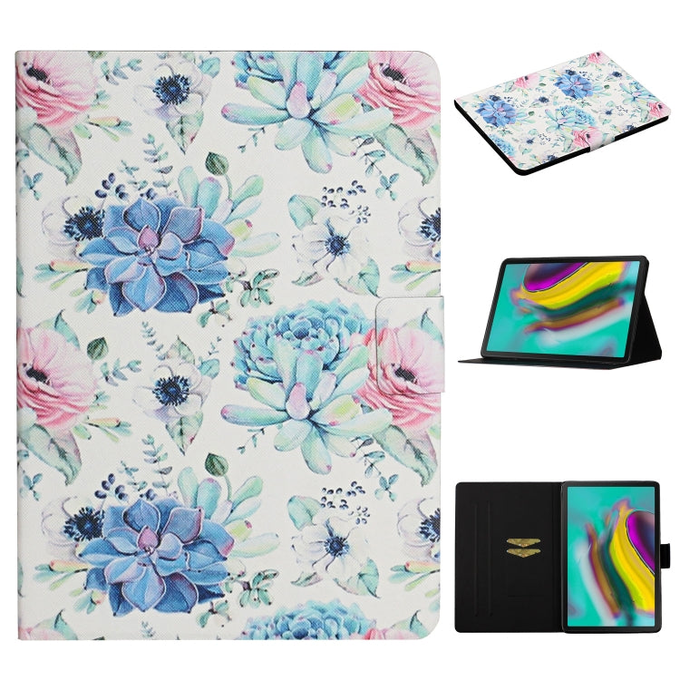 Flower Pattern Horizontal Flip Leather Case with Card Slots & Holder, For Huawei MediaPad M5 lite 10.1, For Huawei MediaPad T5, For Lenovo Tab M10, For Lenovo Tab M10 Plus, For Samsung Galaxy Tab A 8.0 2019, For Samsung Galaxy Tab A 10.1 (2019)        ...