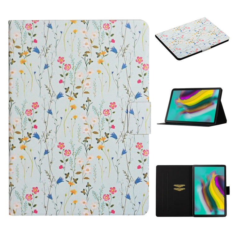 Flower Pattern Horizontal Flip Leather Case with Card Slots & Holder, For Huawei MediaPad M5 lite 10.1, For Huawei MediaPad T5, For Lenovo Tab M10, For Lenovo Tab M10 Plus, For Samsung Galaxy Tab A 8.0 2019, For Samsung Galaxy Tab A 10.1 (2019)        ...