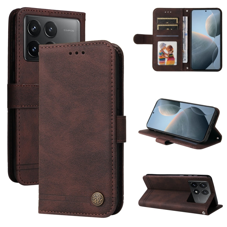 Skin Feel Life Tree Metal Button Leather Phone Case, For Xiaomi Redmi 13C 4G, For Xiaomi Redmi Note13 Pro+ 5G Global, For Xiaomi Redmi Note13 Pro 5G Global, For Xiaomi 13T / Redmi K60 Ultra, For Xiaomi Redmi K70 / K70 Pro, For Xiaomi Redmi Poco F5�����...