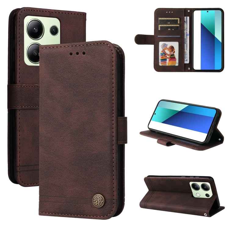 Skin Feel Life Tree Metal Button Leather Phone Case, For Xiaomi Poco F6, For Xiaomi Redmi A3, For Xiaomi Redmi Note13 Pro 4G Global/Poco M6 Pro 4G, For Xiaomi Redmi Note13 4G, For Xiaomi Redmi K70E, For Xiaomi 14 Ultra, For Xiaomi 14 Pro, For Xiaomi 14...