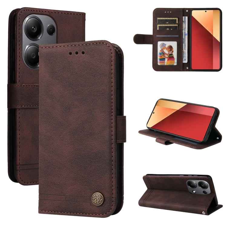 Skin Feel Life Tree Metal Button Leather Phone Case, For Xiaomi Poco F6, For Xiaomi Redmi A3, For Xiaomi Redmi Note13 Pro 4G Global/Poco M6 Pro 4G, For Xiaomi Redmi Note13 4G, For Xiaomi Redmi K70E, For Xiaomi 14 Ultra, For Xiaomi 14 Pro, For Xiaomi 14...