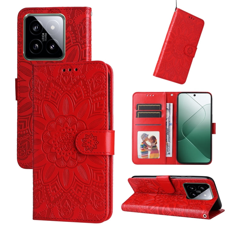 Embossed Sunflower Leather Phone Case, For Xiaomi Redmi A3, For Xiaomi Redmi Note13 Pro 4G Global/Poco M6 Pro 4G, For Xiaomi Redmi Note13 4G, For Xiaomi Redmi K70E, For Xiaomi 14 Ultra, For Xiaomi 14 Pro, For Xiaomi 14, For Xiaomi Redmi Note13 5G Globa...