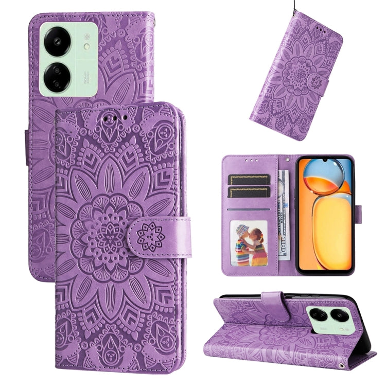 Embossed Sunflower Leather Phone Case, For Xiaomi Redmi A3, For Xiaomi Redmi Note13 Pro 4G Global/Poco M6 Pro 4G, For Xiaomi Redmi Note13 4G, For Xiaomi Redmi K70E, For Xiaomi 14 Ultra, For Xiaomi 14 Pro, For Xiaomi 14, For Xiaomi Redmi Note13 5G Globa...