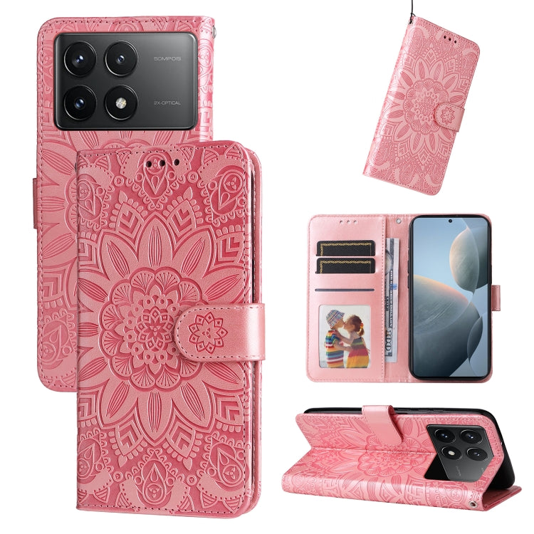 Embossed Sunflower Leather Phone Case, For Xiaomi Redmi Note13 Pro+ 5G Global, For Xiaomi Redmi Note13 Pro 5G Global, For Xiaomi 13T / Redmi K60 Ultra, For Xiaomi Redmi K70 / K70 Pro, For Xiaomi Redmi Poco F5, For Xiaomi Redmi K60 / K60 Pro������������...