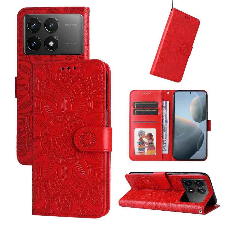 Embossed Sunflower Leather Phone Case, For Xiaomi Redmi A3, For Xiaomi Redmi Note13 Pro 4G Global/Poco M6 Pro 4G, For Xiaomi Redmi Note13 4G, For Xiaomi Redmi K70E, For Xiaomi 14 Ultra, For Xiaomi 14 Pro, For Xiaomi 14, For Xiaomi Redmi Note13 5G Globa...