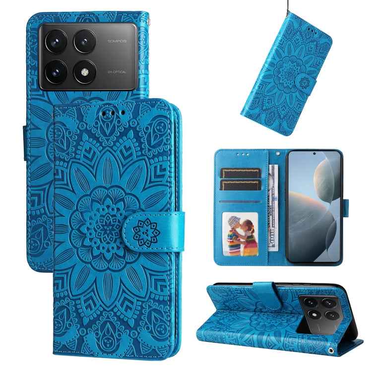 Embossed Sunflower Leather Phone Case, For Xiaomi Redmi A3, For Xiaomi Redmi Note13 Pro 4G Global/Poco M6 Pro 4G, For Xiaomi Redmi Note13 4G, For Xiaomi Redmi K70E, For Xiaomi 14 Ultra, For Xiaomi 14 Pro, For Xiaomi 14, For Xiaomi Redmi Note13 5G Globa...