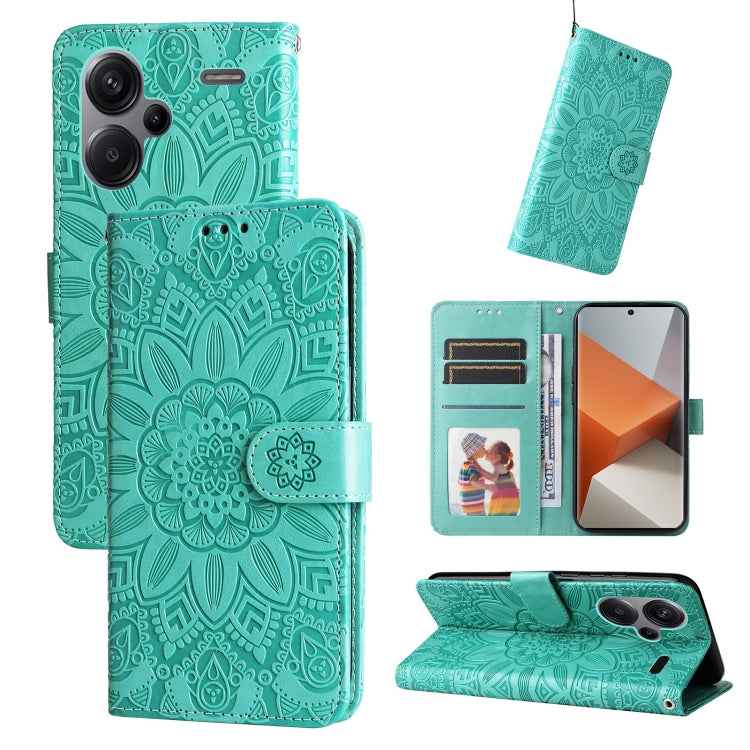Embossed Sunflower Leather Phone Case, For Xiaomi Redmi Note13 Pro+ 5G Global, For Xiaomi Redmi Note13 Pro 5G Global, For Xiaomi 13T / Redmi K60 Ultra, For Xiaomi Redmi K70 / K70 Pro, For Xiaomi Redmi Poco F5, For Xiaomi Redmi K60 / K60 Pro������������...