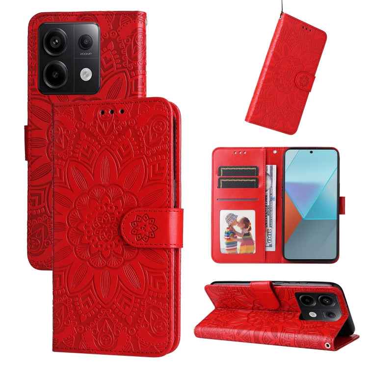 Embossed Sunflower Leather Phone Case, For Xiaomi Redmi Note13 Pro+ 5G Global, For Xiaomi Redmi Note13 Pro 5G Global, For Xiaomi 13T / Redmi K60 Ultra, For Xiaomi Redmi K70 / K70 Pro, For Xiaomi Redmi Poco F5, For Xiaomi Redmi K60 / K60 Pro������������...