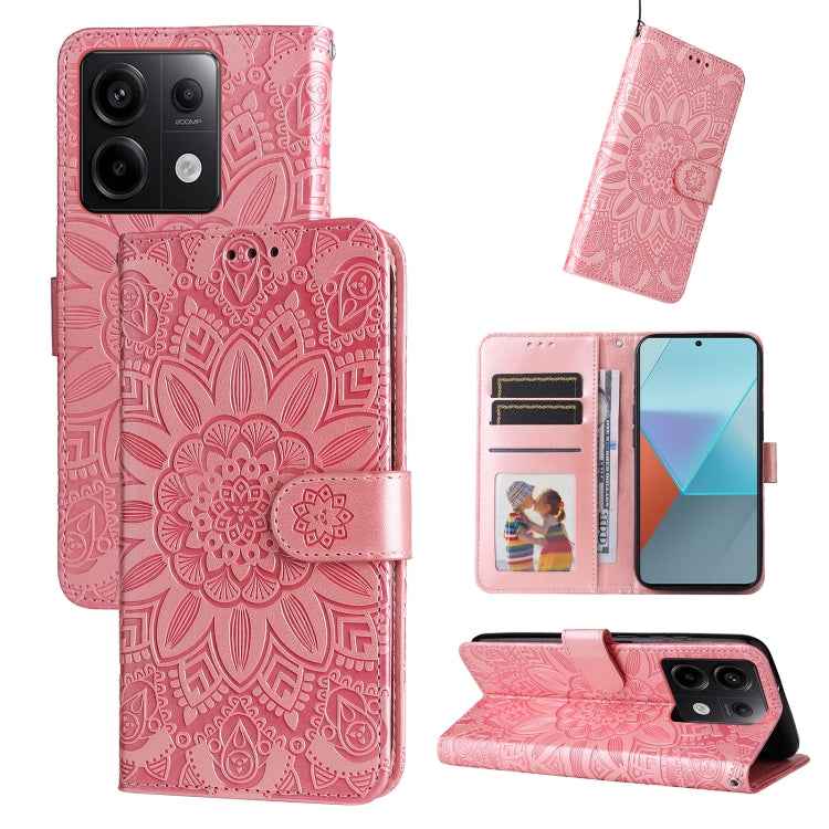 Embossed Sunflower Leather Phone Case, For Xiaomi Redmi Note13 Pro+ 5G Global, For Xiaomi Redmi Note13 Pro 5G Global, For Xiaomi 13T / Redmi K60 Ultra, For Xiaomi Redmi K70 / K70 Pro, For Xiaomi Redmi Poco F5, For Xiaomi Redmi K60 / K60 Pro������������...