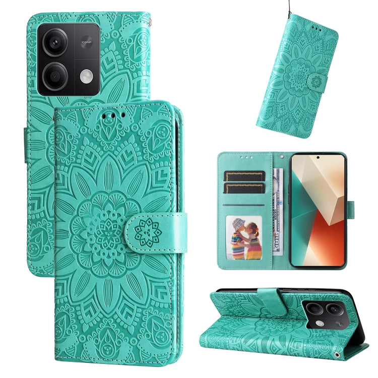 Embossed Sunflower Leather Phone Case, For Xiaomi Redmi A3, For Xiaomi Redmi Note13 Pro 4G Global/Poco M6 Pro 4G, For Xiaomi Redmi Note13 4G, For Xiaomi Redmi K70E, For Xiaomi 14 Ultra, For Xiaomi 14 Pro, For Xiaomi 14, For Xiaomi Redmi Note13 5G Globa...