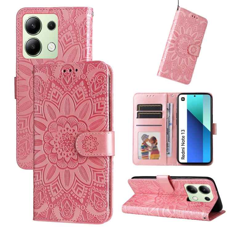 Embossed Sunflower Leather Phone Case, For Xiaomi Redmi A3, For Xiaomi Redmi Note13 Pro 4G Global/Poco M6 Pro 4G, For Xiaomi Redmi Note13 4G, For Xiaomi Redmi K70E, For Xiaomi 14 Ultra, For Xiaomi 14 Pro, For Xiaomi 14, For Xiaomi Redmi Note13 5G Globa...