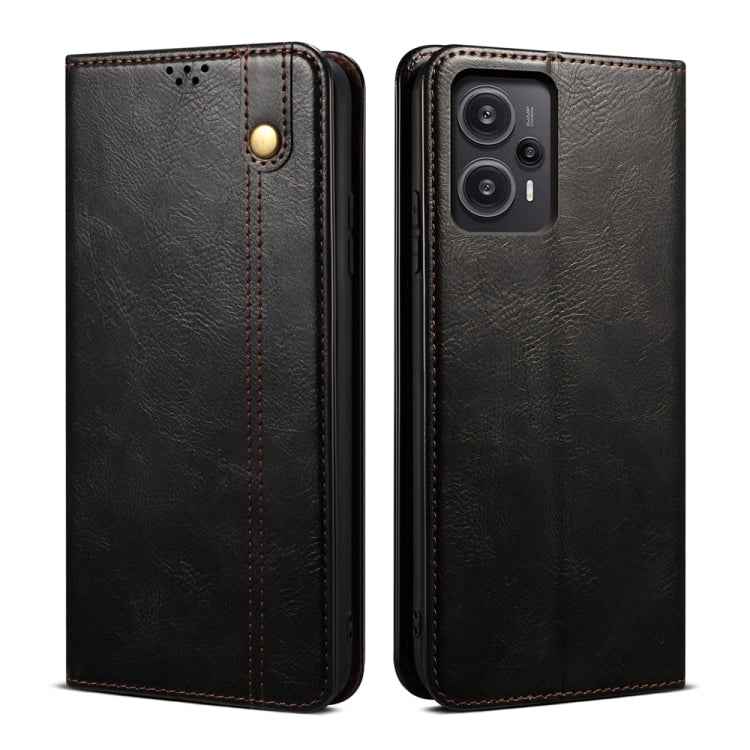 Oil Wax Crazy Horse Texture Flip Leather Phone Case, For Xiaomi Redmi Note 12 Turbo / Poco F5, For Xiaomi Redmi Note 12 Turbo