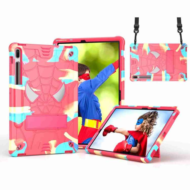 Spider Texture Silicone Hybrid PC Tablet Case with Shoulder Strap, For Samsung Galaxy Tab S7 FE / S7+ / S8+, For Samsung Galaxy Tab S7 / S8, For Samsung Galaxy Tab A8 10.5 2021, For Samsung Galaxy Tab S6 Lite P610