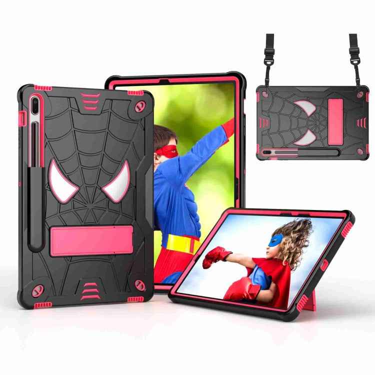 Spider Texture Silicone Hybrid PC Tablet Case with Shoulder Strap, For Samsung Galaxy Tab S7 FE / S7+ / S8+, For Samsung Galaxy Tab S7 / S8, For Samsung Galaxy Tab A8 10.5 2021, For Samsung Galaxy Tab S6 Lite P610
