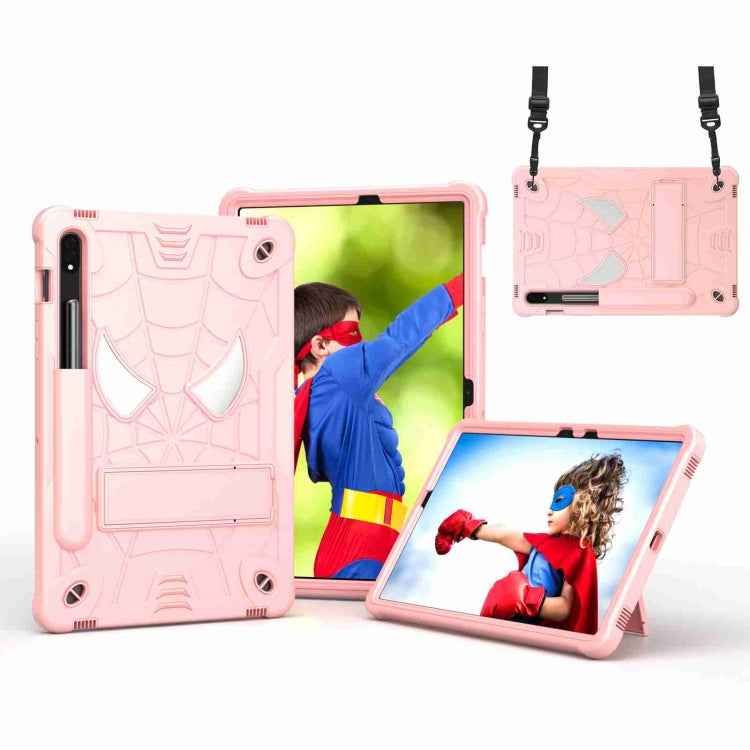 Spider Texture Silicone Hybrid PC Tablet Case with Shoulder Strap, For Samsung Galaxy Tab S7 FE / S7+ / S8+, For Samsung Galaxy Tab S7 / S8, For Samsung Galaxy Tab A8 10.5 2021, For Samsung Galaxy Tab S6 Lite P610
