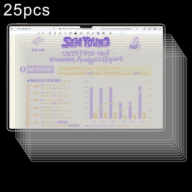 25pcs 9H 0.3mm Explosion-proof Tempered Glass Film, For Huawei MatePad Mini 2025, For Huawei MatePad Air 12 2025 / 2024, For Huawei MatePad 11.5S 2025 / 2024, For Huawei MatePad Pro 12.2 2025 / 2024, For Huawei MatePad 12 X                             ...