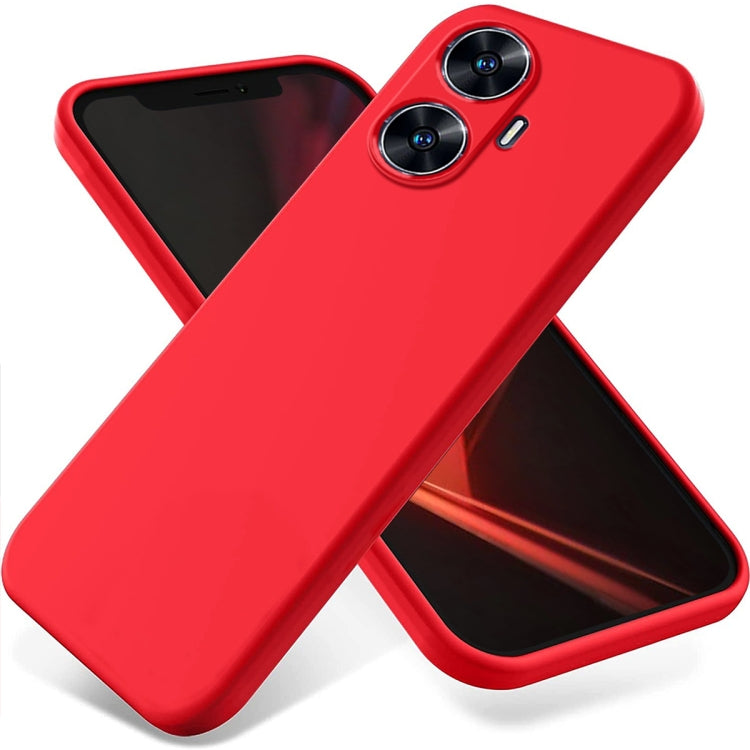Solid Color Liquid Silicone Dropproof Full Coverage Phone Case, For Realme C65 5G, For Realme C65 4G, For Realme Narzo N55, For Realme 10 Pro 5G