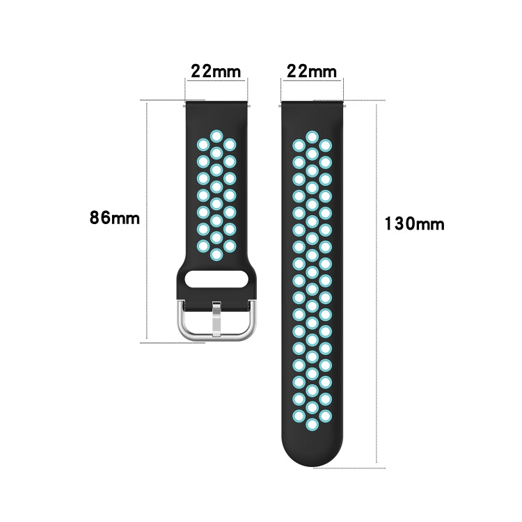 22mm Universal Sports Two Colors Silicone Replacement Strap Watchband