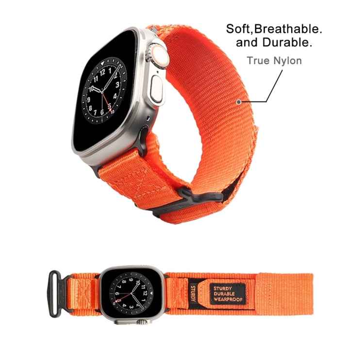 Nylon Two Section Watch Band, For Apple Watch SE 2023 44mm, For Apple Watch Ultra 49mm, For Apple Watch 8 41mm, For Apple Watch SE 2023 40mm, For Apple Watch Ultra 2 49mm, For Apple Watch 8 45mm, For Apple Watch 9 45mm, For Apple Watch SE 2022 40mm    ...