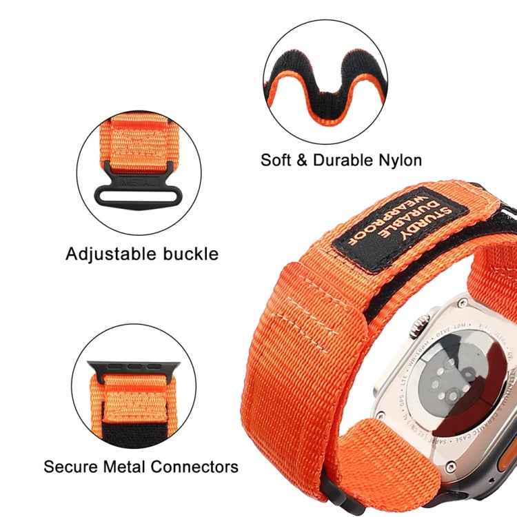 Nylon Two Section Watch Band, For Apple Watch SE 2023 44mm, For Apple Watch Ultra 49mm, For Apple Watch 8 41mm, For Apple Watch SE 2023 40mm, For Apple Watch Ultra 2 49mm, For Apple Watch 8 45mm, For Apple Watch 9 45mm, For Apple Watch SE 2022 40mm    ...