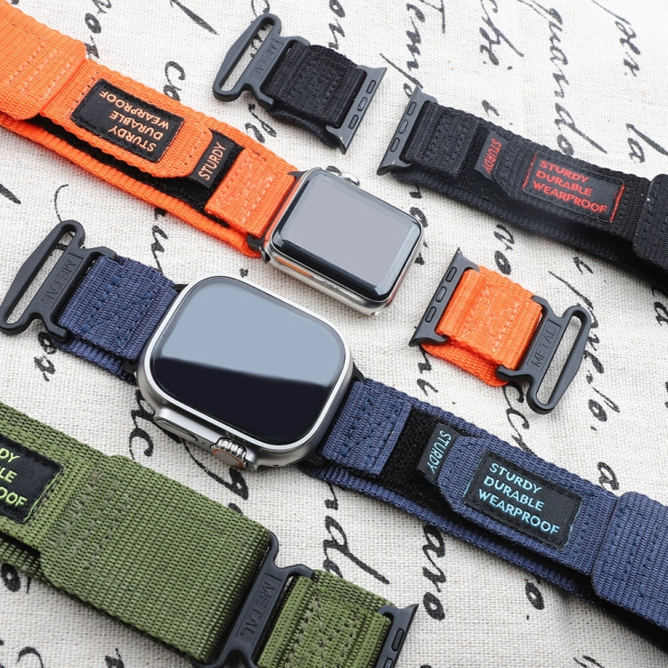 Nylon Two Section Watch Band, For Apple Watch SE 2023 44mm, For Apple Watch Ultra 49mm, For Apple Watch 8 41mm, For Apple Watch SE 2023 40mm, For Apple Watch Ultra 2 49mm, For Apple Watch 8 45mm, For Apple Watch 9 45mm, For Apple Watch SE 2022 40mm    ...