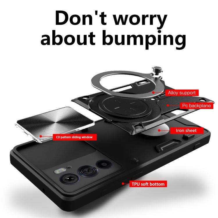 CD Texture Sliding Camshield Magnetic Holder Phone Case, For Motorola Edge 30 Pro, For Motorola Moto E20 / E30 / E40, For Motorola Edge 20 Lite, For Motorola Edge 20 Pro, For Motorola Moto G30 / G20 / G10