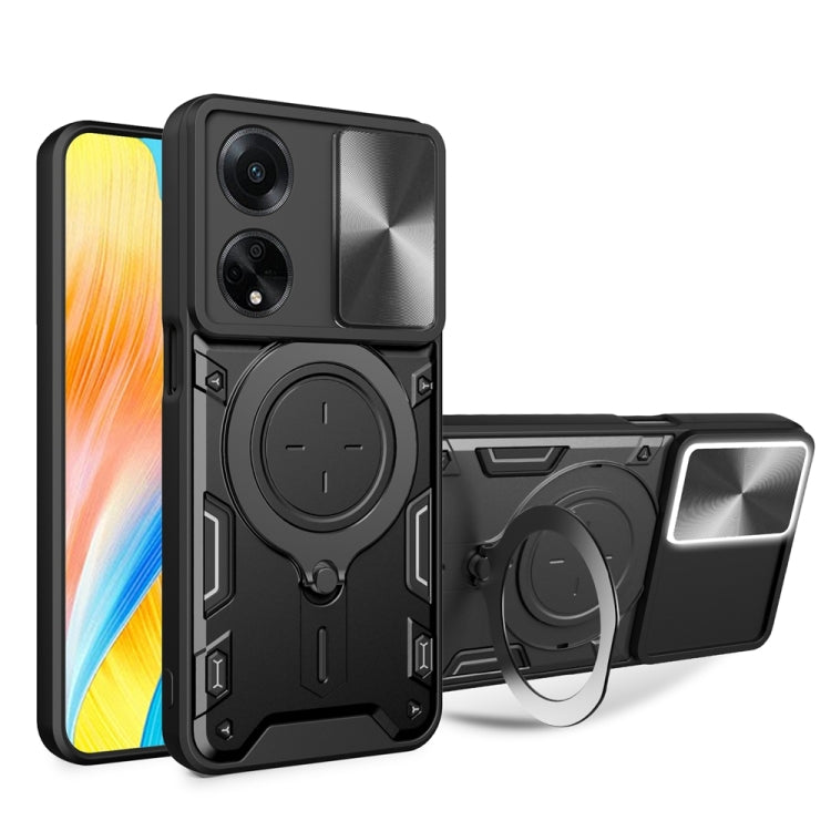 CD Texture Sliding Camshield Magnetic Holder Phone Case, For OPPO F23 5G India / A98 5G / A1 5G, For OPPO Find X8 Pro, For OPPO Reno8 T 5G, For OPPO A17 4G, For OPPO Reno8 Pro 5G, For OPPO Reno8 5G, For OPPO Reno7 4G / F21 Pro 4G, For OPPO Reno7 5G