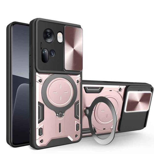 CD Texture Sliding Camshield Magnetic Holder Phone Case, For OPPO Reno11 5G Global, For OPPO Reno11 Pro 5G Global, For OPPO A38 4G Global, For OPPO A58 4G Global, For OPPO Reno10 5G Global, For OPPO A78 4G, For OPPO F23 5G India / A98 5G / A1 5G       ...
