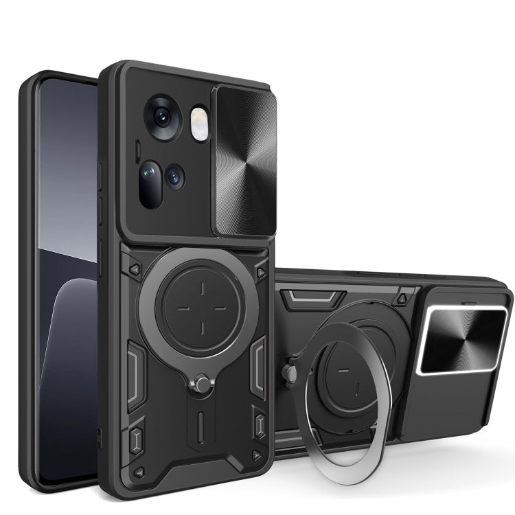 CD Texture Sliding Camshield Magnetic Holder Phone Case, For OPPO Reno11 F 5G Global, For OPPO Reno11 5G Global, For OPPO Reno11 Pro 5G Global, For OPPO A38 4G Global, For OPPO A58 4G Global, For OPPO Reno10 5G Global, For OPPO A78 4G                  ...