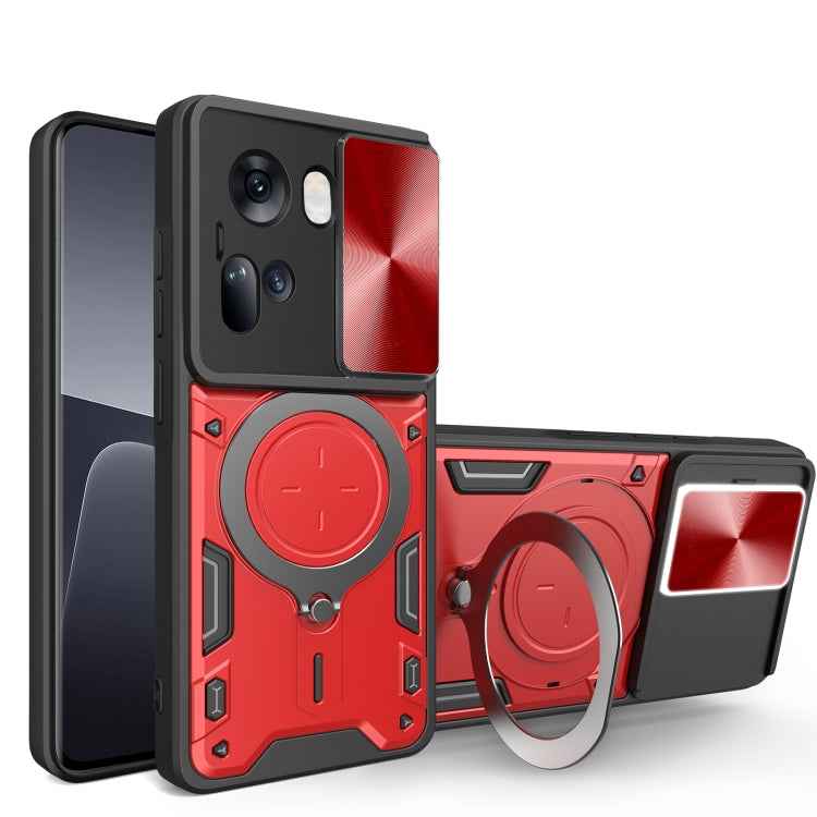 CD Texture Sliding Camshield Magnetic Holder Phone Case, For OPPO Reno11 5G Global, For OPPO Reno11 Pro 5G Global, For OPPO A38 4G Global, For OPPO A58 4G Global, For OPPO Reno10 5G Global, For OPPO A78 4G, For OPPO F23 5G India / A98 5G / A1 5G       ...