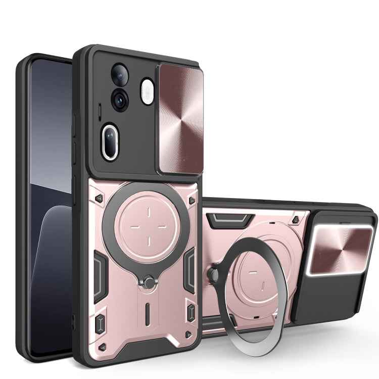 CD Texture Sliding Camshield Magnetic Holder Phone Case, For OPPO Reno11 5G Global, For OPPO Reno11 Pro 5G Global, For OPPO A38 4G Global, For OPPO A58 4G Global, For OPPO Reno10 5G Global, For OPPO A78 4G, For OPPO F23 5G India / A98 5G / A1 5G       ...