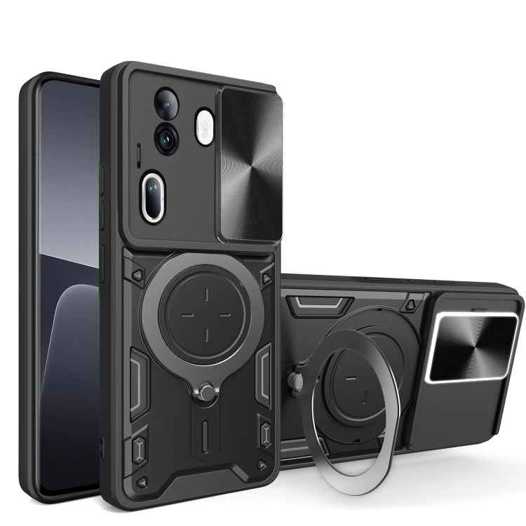 CD Texture Sliding Camshield Magnetic Holder Phone Case, For OPPO Reno11 5G Global, For OPPO Reno11 Pro 5G Global, For OPPO A38 4G Global, For OPPO A58 4G Global, For OPPO Reno10 5G Global, For OPPO A78 4G, For OPPO F23 5G India / A98 5G / A1 5G       ...