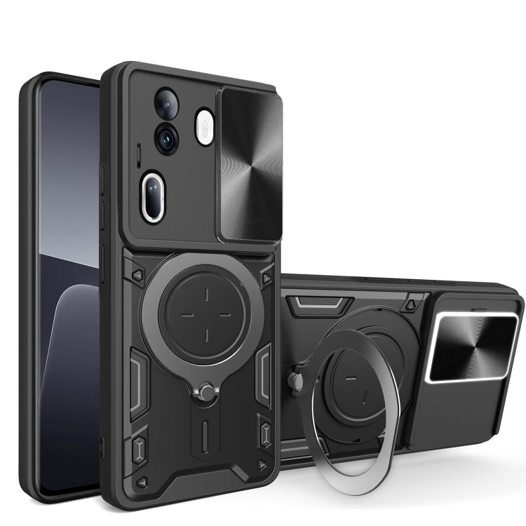 CD Texture Sliding Camshield Magnetic Holder Phone Case, For OPPO Reno11 F 5G Global, For OPPO Reno11 5G Global, For OPPO Reno11 Pro 5G Global, For OPPO A38 4G Global, For OPPO A58 4G Global, For OPPO Reno10 5G Global, For OPPO A78 4G                  ...