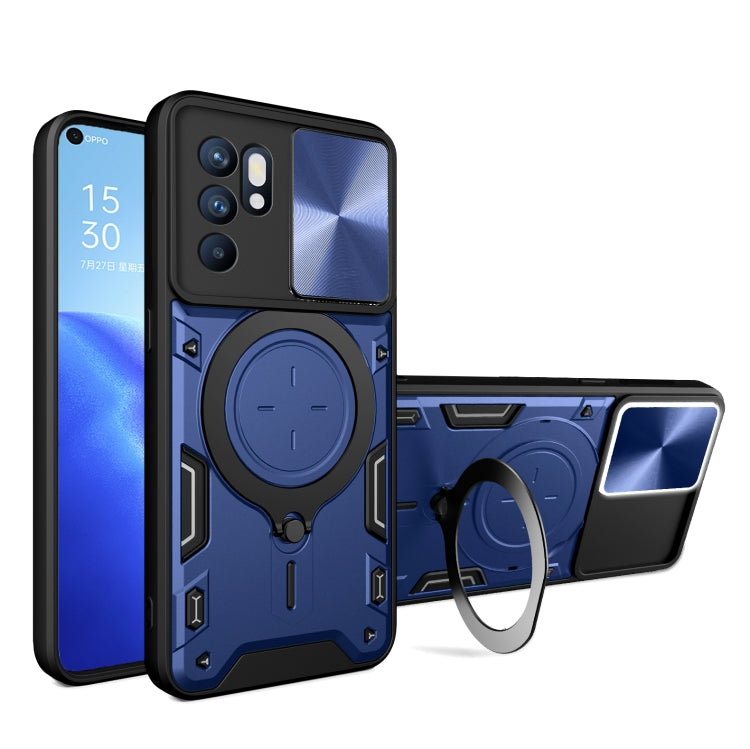 CD Texture Sliding Camshield Magnetic Holder Phone Case, For OPPO Find X8 Pro, For OPPO Reno8 T 5G, For OPPO A17 4G, For OPPO Reno8 Pro 5G, For OPPO Reno8 5G, For OPPO Reno7 4G / F21 Pro 4G, For OPPO Reno7 5G, For OPPO Reno 6 4G