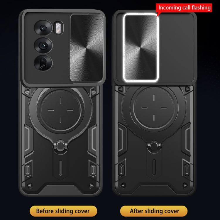 CD Texture Sliding Camshield Magnetic Holder Phone Case, For OPPO Reno12 5G Global, For OPPO Reno11 F 5G Global, For OPPO Reno11 5G Global, For OPPO Reno11 Pro 5G Global, For OPPO A38 4G Global, For OPPO A58 4G Global, For OPPO Reno10 5G Global        ...