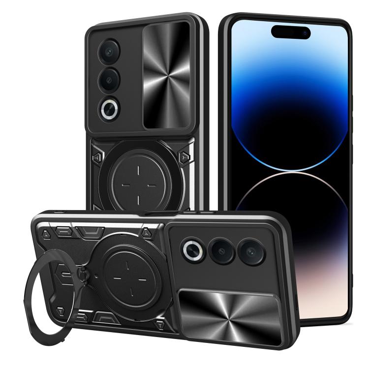 CD Texture Sliding Camshield Magnetic Holder Phone Case, For OPPO A5 Pro 5G Global, For OPPO Find X8, For OPPO A3x 5G India / A3x 4G, For OPPO Reno12 F 5G Global, For OPPO A3 Pro 5G India, For OPPO Reno12 Pro 5G Global, For OPPO Reno12 5G Global       ...