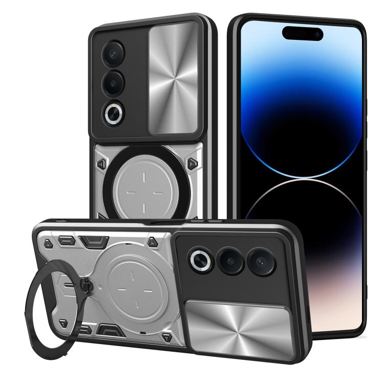 CD Texture Sliding Camshield Magnetic Holder Phone Case, For OPPO A5 Pro 5G Global, For OPPO Find X8, For OPPO A3x 5G India / A3x 4G, For OPPO Reno12 F 5G Global, For OPPO A3 Pro 5G India, For OPPO Reno12 Pro 5G Global, For OPPO Reno12 5G Global       ...