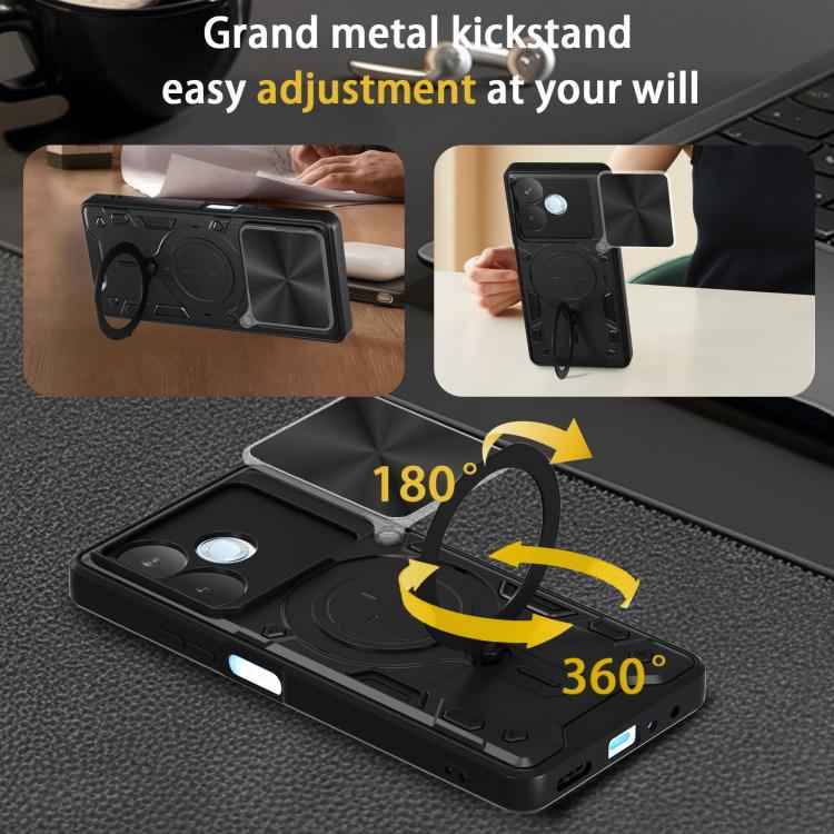 CD Texture Sliding Camshield Magnetic Holder Phone Case, For OPPO A5 Pro 5G Global, For OPPO Find X8, For OPPO A3x 5G India / A3x 4G, For OPPO Reno12 F 5G Global, For OPPO A3 Pro 5G India, For OPPO Reno12 Pro 5G Global, For OPPO Reno12 5G Global       ...