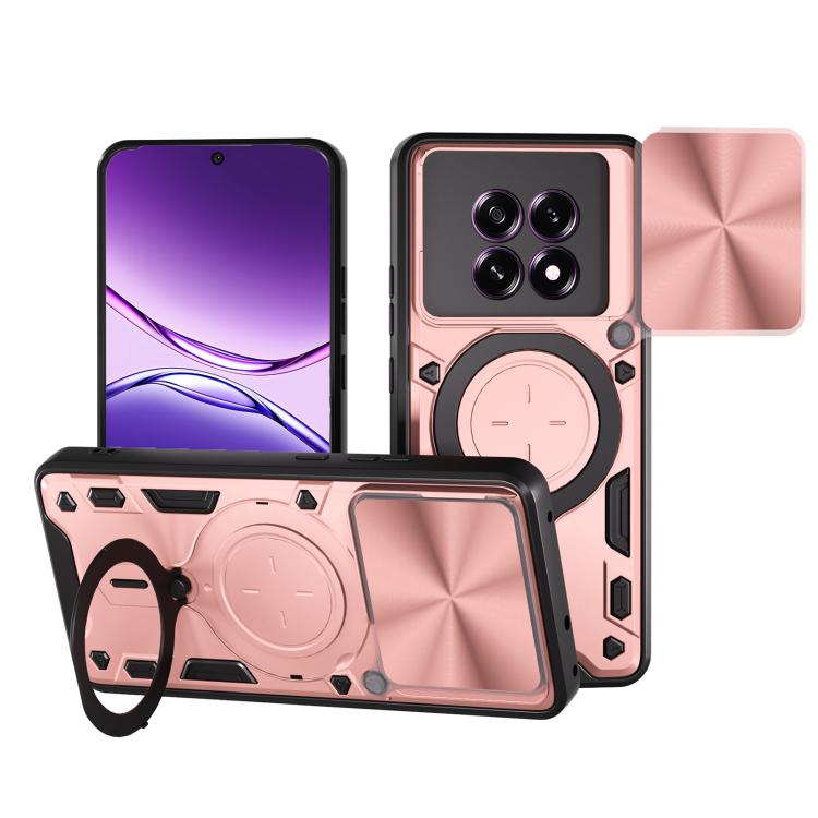 CD Texture Sliding Camshield Magnetic Holder Phone Case, For OPPO Find X9, For OPPO Find X9 Pro, For OPPO Reno14 F 5G Global, For OPPO A5 5G Global / A5x 5G, For OPPO Reno14 5G Global, For OPPO A59 5G Global, For OPPO F29 Pro 5G Global                 ...