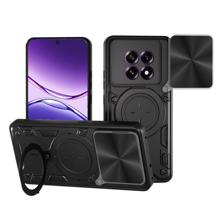 CD Texture Sliding Camshield Magnetic Holder Phone Case, For OPPO Find X9, For OPPO Find X9 Pro, For OPPO Reno14 F 5G Global, For OPPO A5 5G Global / A5x 5G, For OPPO Reno14 5G Global, For OPPO A59 5G Global, For OPPO F29 Pro 5G Global                 ...