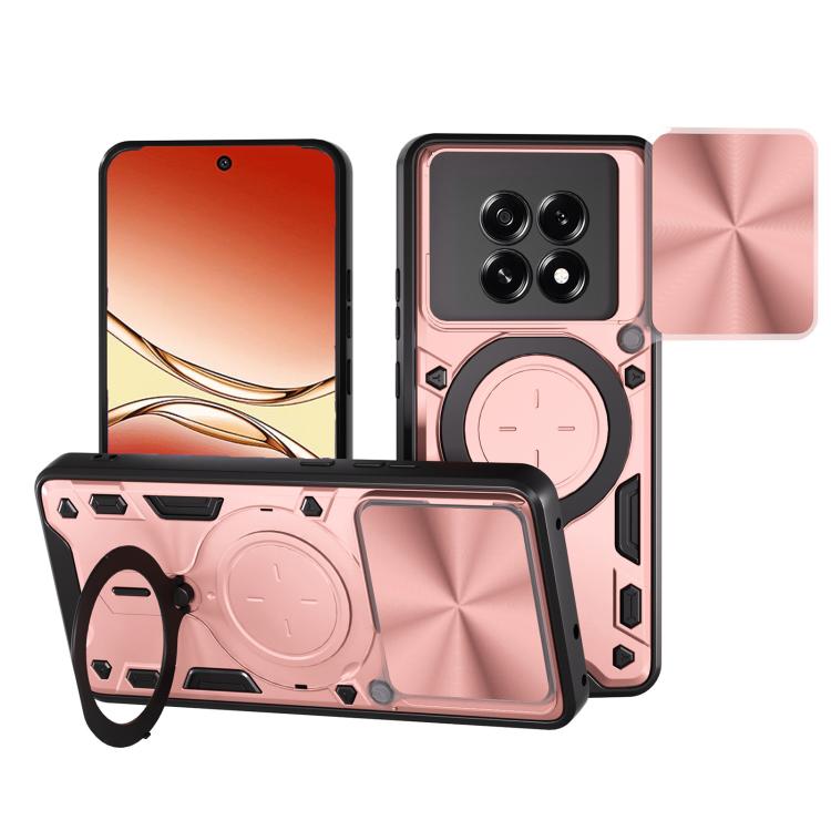 CD Texture Sliding Camshield Magnetic Holder Phone Case, For OPPO Find X9, For OPPO Find X9 Pro, For OPPO Reno14 F 5G Global, For OPPO A5 5G Global / A5x 5G, For OPPO Reno14 5G Global, For OPPO A59 5G Global, For OPPO F29 Pro 5G Global                 ...