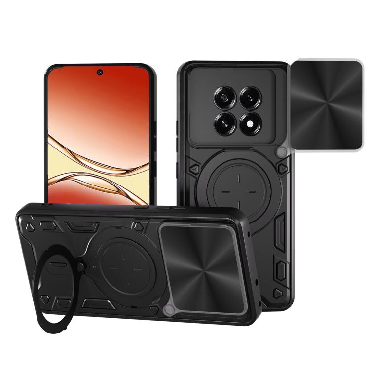 CD Texture Sliding Camshield Magnetic Holder Phone Case, For OPPO Find X9, For OPPO Find X9 Pro, For OPPO Reno14 F 5G Global, For OPPO A5 5G Global / A5x 5G, For OPPO Reno14 5G Global, For OPPO A59 5G Global, For OPPO F29 Pro 5G Global                 ...