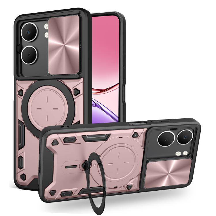 CD Texture Sliding Camshield Magnetic Holder Phone Case, For OPPO Find X9, For OPPO Find X9 Pro, For OPPO Reno14 F 5G Global, For OPPO A5 5G Global / A5x 5G, For OPPO Reno14 5G Global, For OPPO A59 5G Global, For OPPO F29 Pro 5G Global                 ...