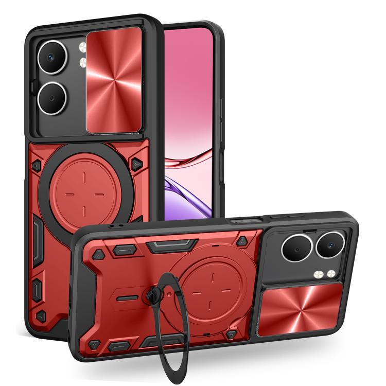 CD Texture Sliding Camshield Magnetic Holder Phone Case, For OPPO Find X9, For OPPO Find X9 Pro, For OPPO Reno14 F 5G Global, For OPPO A5 5G Global / A5x 5G, For OPPO Reno14 5G Global, For OPPO A59 5G Global, For OPPO F29 Pro 5G Global                 ...