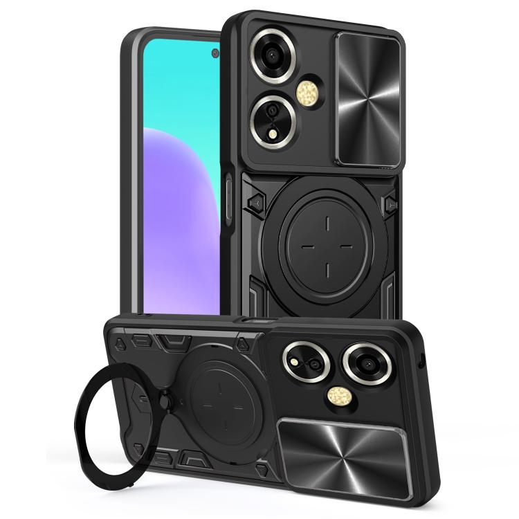CD Texture Sliding Camshield Magnetic Holder Phone Case, For OPPO Find X9, For OPPO Find X9 Pro, For OPPO Reno14 F 5G Global, For OPPO A5 5G Global / A5x 5G, For OPPO Reno14 5G Global, For OPPO A59 5G Global, For OPPO F29 Pro 5G Global                 ...