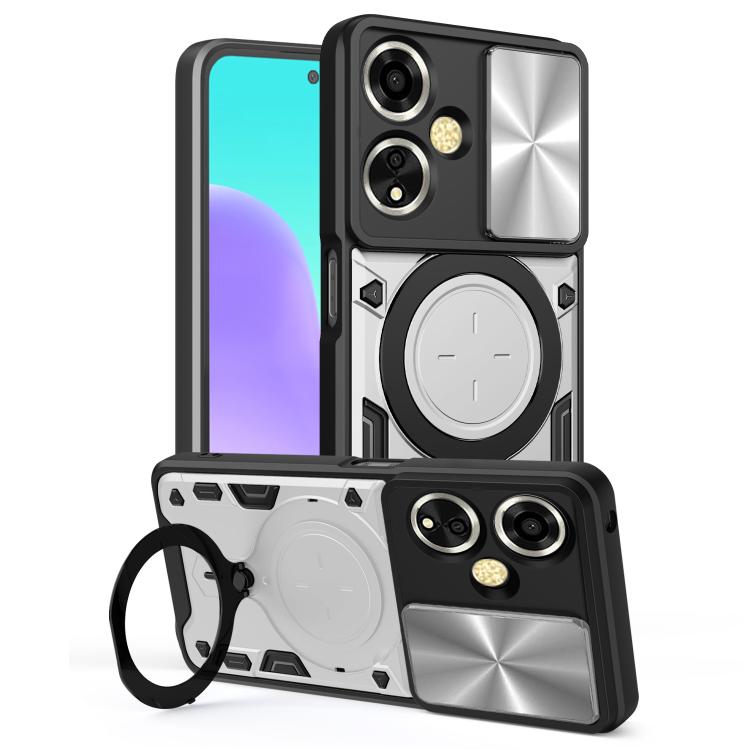 CD Texture Sliding Camshield Magnetic Holder Phone Case, For OPPO Find X9, For OPPO Find X9 Pro, For OPPO Reno14 F 5G Global, For OPPO A5 5G Global / A5x 5G, For OPPO Reno14 5G Global, For OPPO A59 5G Global, For OPPO F29 Pro 5G Global                 ...