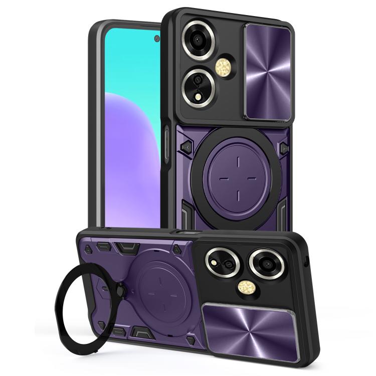 CD Texture Sliding Camshield Magnetic Holder Phone Case, For OPPO Find X9, For OPPO Find X9 Pro, For OPPO Reno14 F 5G Global, For OPPO A5 5G Global / A5x 5G, For OPPO Reno14 5G Global, For OPPO A59 5G Global, For OPPO F29 Pro 5G Global                 ...